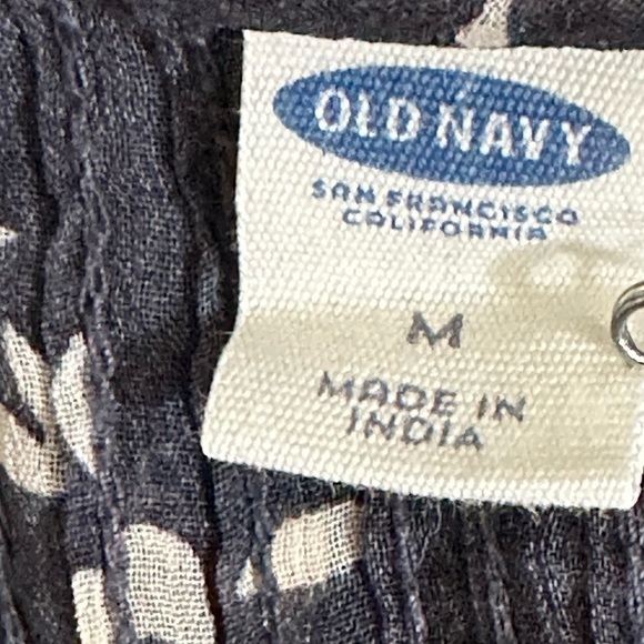 Old Navy sz med tunic style top in gray and off white sheer semi dressy - Picture 9 of 12